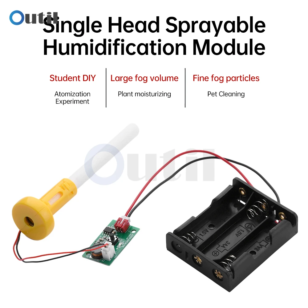 

DC 4.5V Ultrasonic Spray Humidifier Atomizer Drive Module Single Head Ultrasonic Humidifier DIY kits With Battery Box