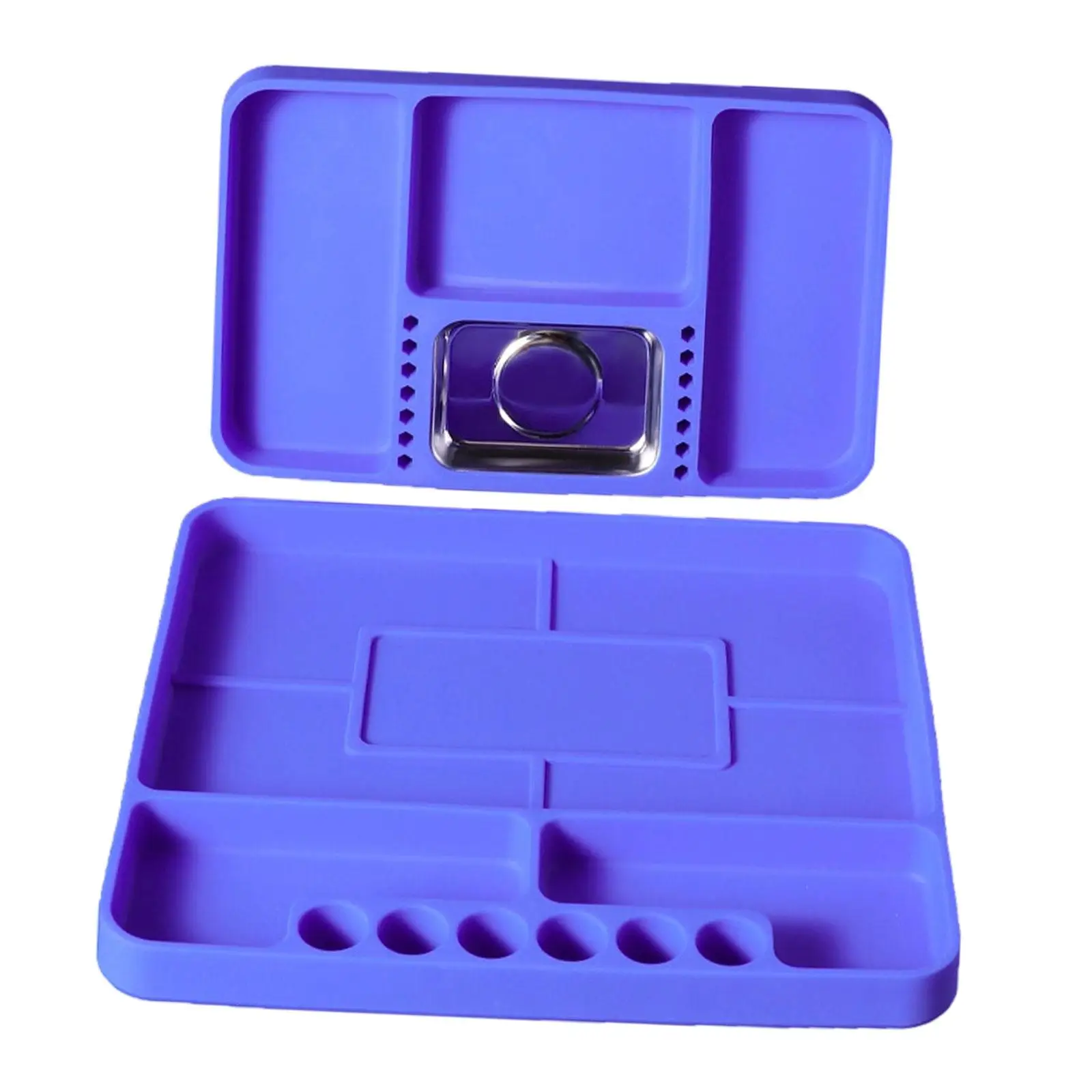 2x Vassoi per attrezzi in silicone con vassoio magnetico per piccole parti Organizzatore di attrezzi automobilistici per dadi Bulloni Punte per cacciavite Presa Officina