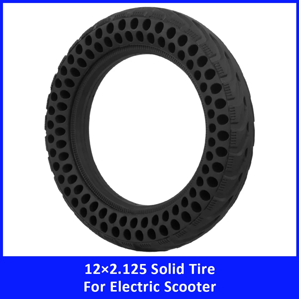 12×2.125 (57-203) Honeycomb Solid Tire for Electric Scooter 12Inch 12 1/2×2 1/4 Shock Absorber Damping Durable Rubber Tyre Parts