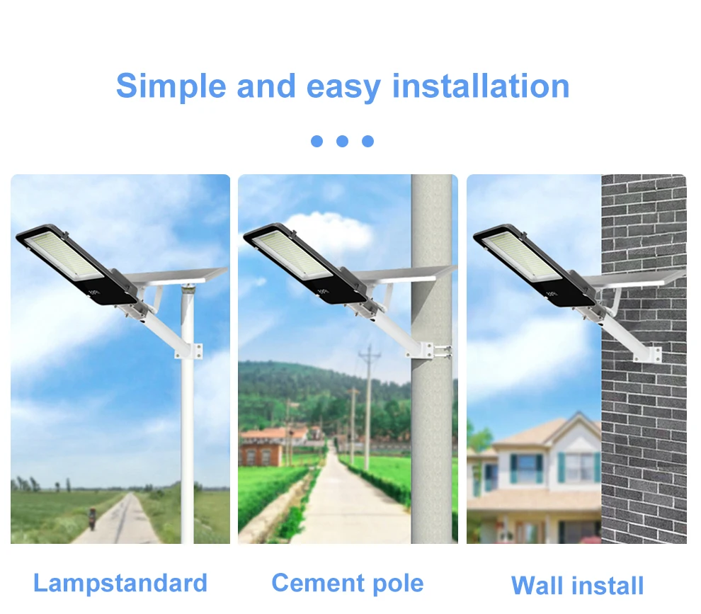 300W Solar-Straßenleuchte für den Außenbereich, superhelle, hocheffiziente Solarpanele, Fernbedienung, wasserdicht, IP67, für öffentliche Bereiche – Detail 2