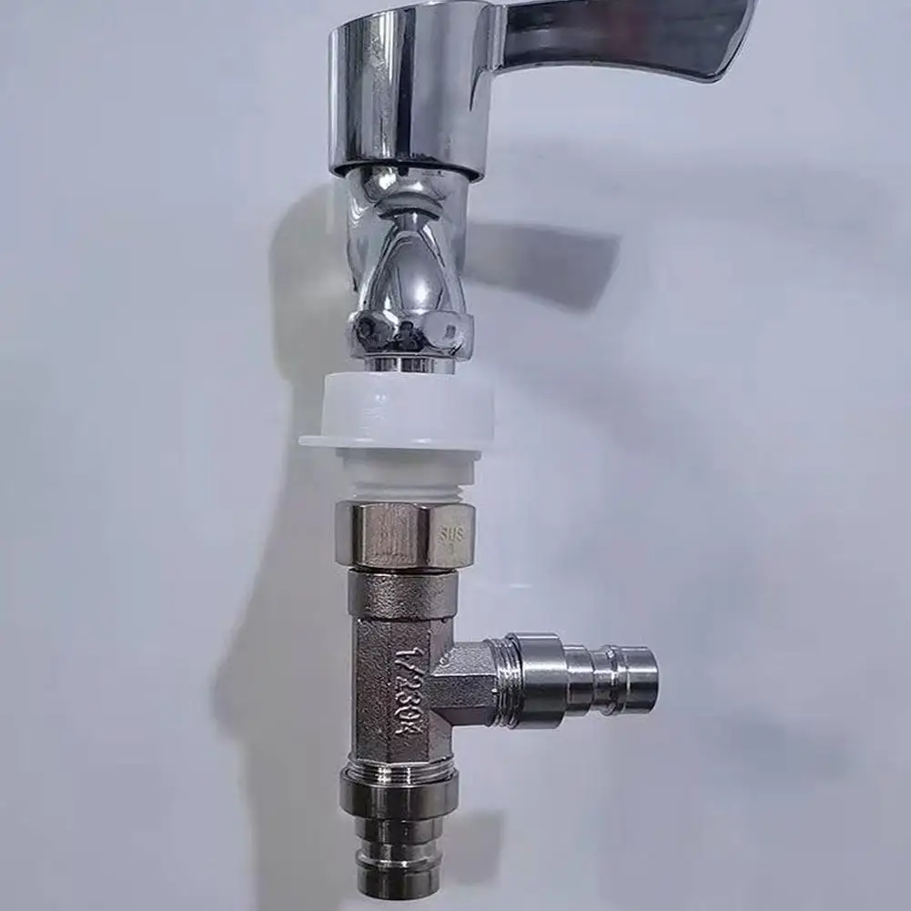 G1/2 3-Way T-Adapter 304 Stainless Steel Water Splitter External-External-Internal Threaded Shower Diverter Valve For Bathroom T