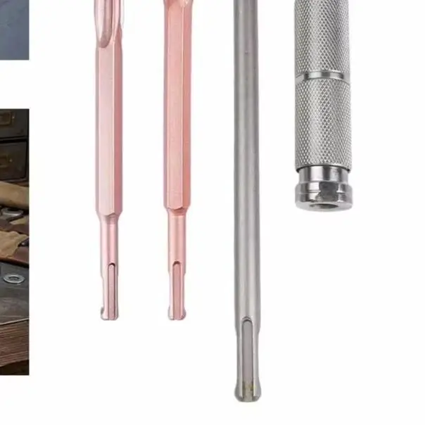 Quick Drill Extension Rod Set Double Head Round Shank Connector With 2 Chisels Chrome Vanadium Steel Power Tool Adapter