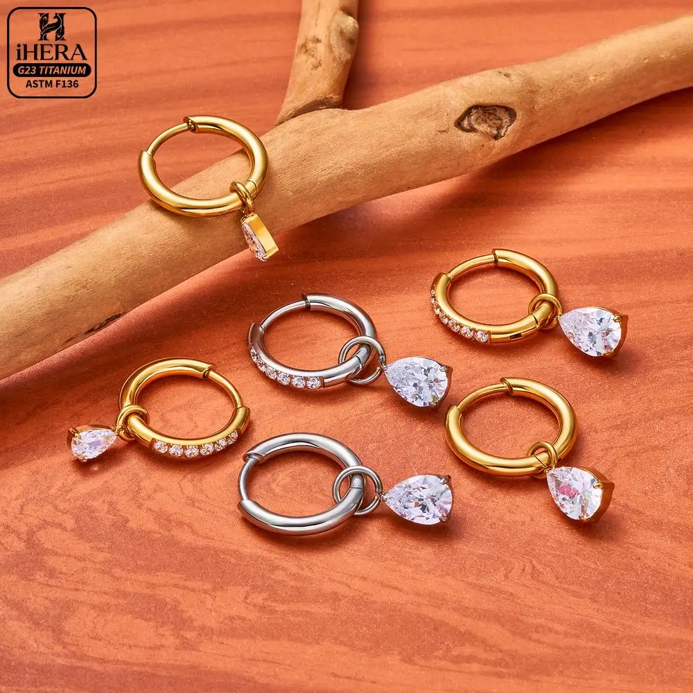 1/10 Stück F136 Titan Piercing Hänge-Creolen mit funkelnden Zirkonia-Steinen, Nasen-, Septum-, Helix-, Knorpel-Ohrringe-Set, Labret-, Augenbrauen- und Körperschmuck – Detail 12
