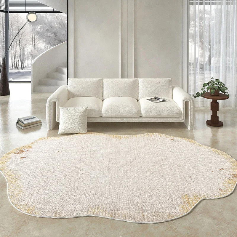 

Special Shaped Apricot Geometric Living Room Study Fluffy Carpet Bedroom Cloakroom Striped Soft Rugs Porch Sofa Coffee Table Rug