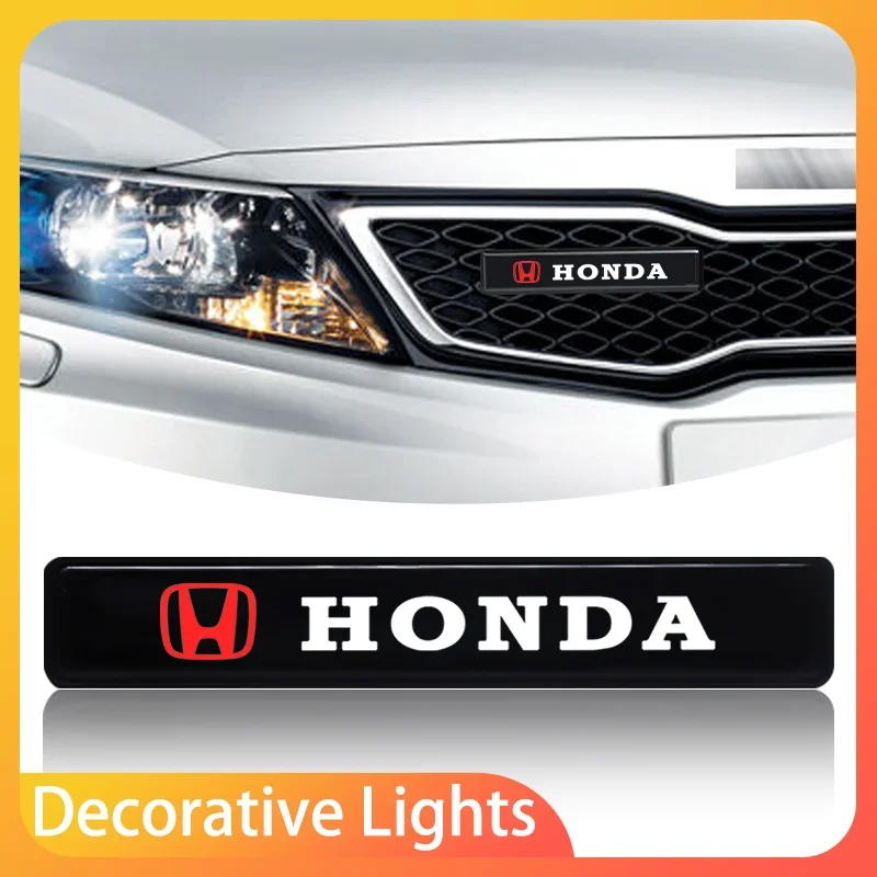جديد سيارة الجبهة هود مصبغة شعار مصباح ليد شواء أضواء الزخرفية لهوندا موجين الطاقة نوع جاز سيفيك إلهام صالح HRV CRV #1