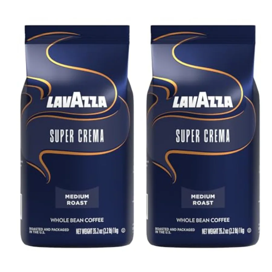 

Кофе Lavazza Super Crema в зернах, средняя обжарка, 4,4 фунта, 2 упаковки