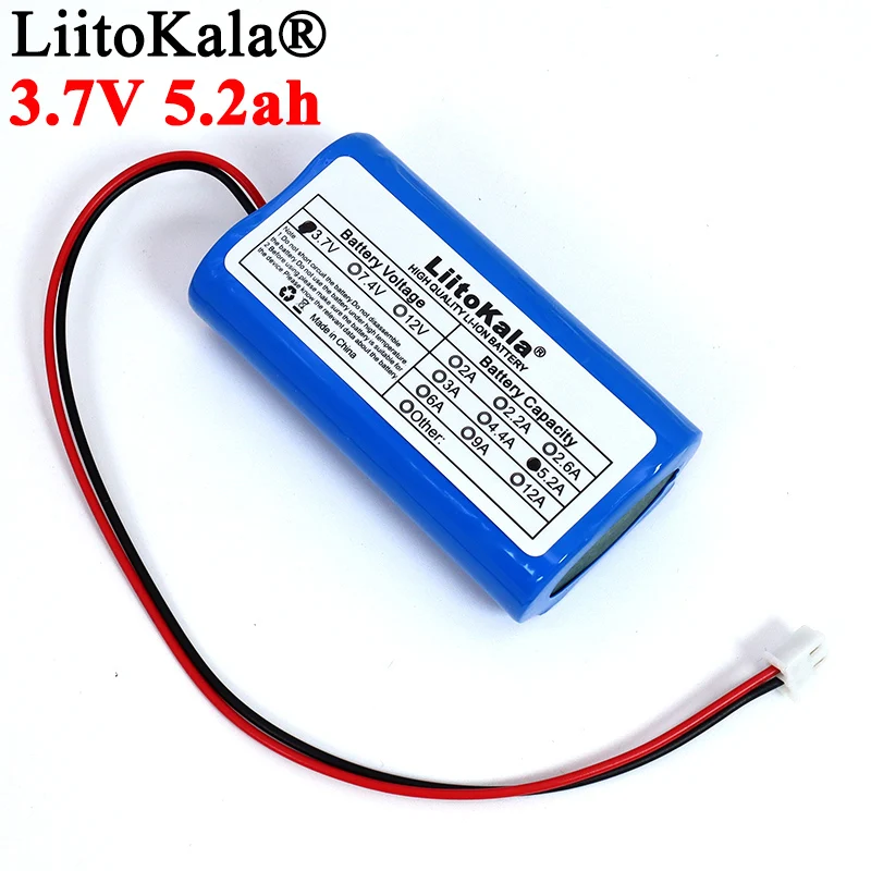 Liitokala 3.7V 18650 Lithium Battery Pack 1S 5200mAh Fishing LED Light Bluetooth Speaker 4.2V Emergency DIY batteries with PCB