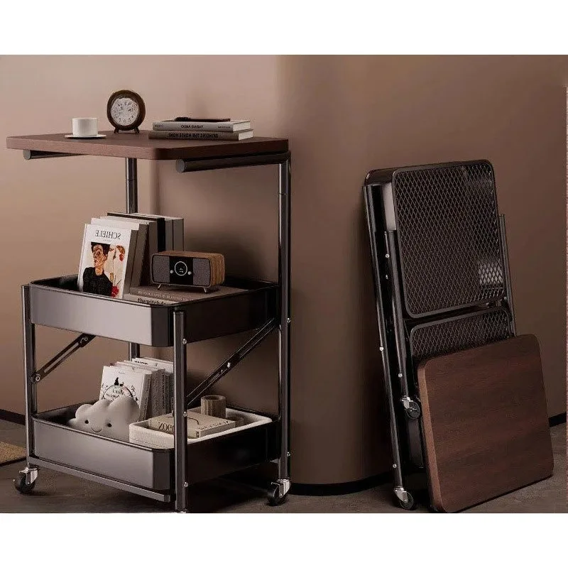 Mobile trolley floor-to-ceiling household removable multi-layer rack bathroom storage bookshelf folding mobile snack storagerack