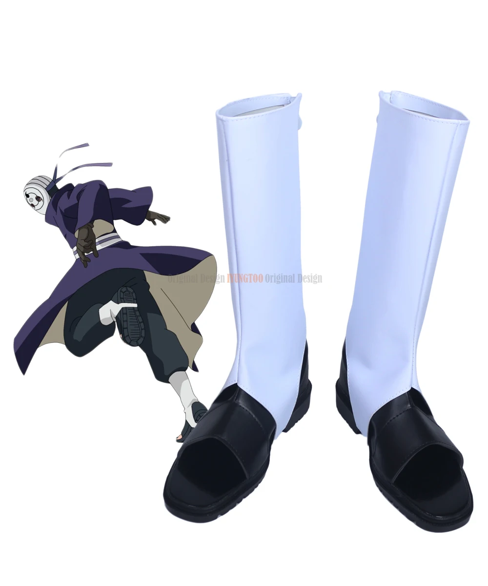 Uchiha Obito Shoes Cosplay Uchiha Obito Cosplay Boots White Shoes Custom Made Any Size Unisex