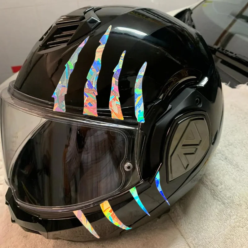 1 комплект голографической виниловой наклейки с царапинами — наклейка с динамическим дизайном для внешних шлемов, гаджетов, интерьера — выставной стиль
