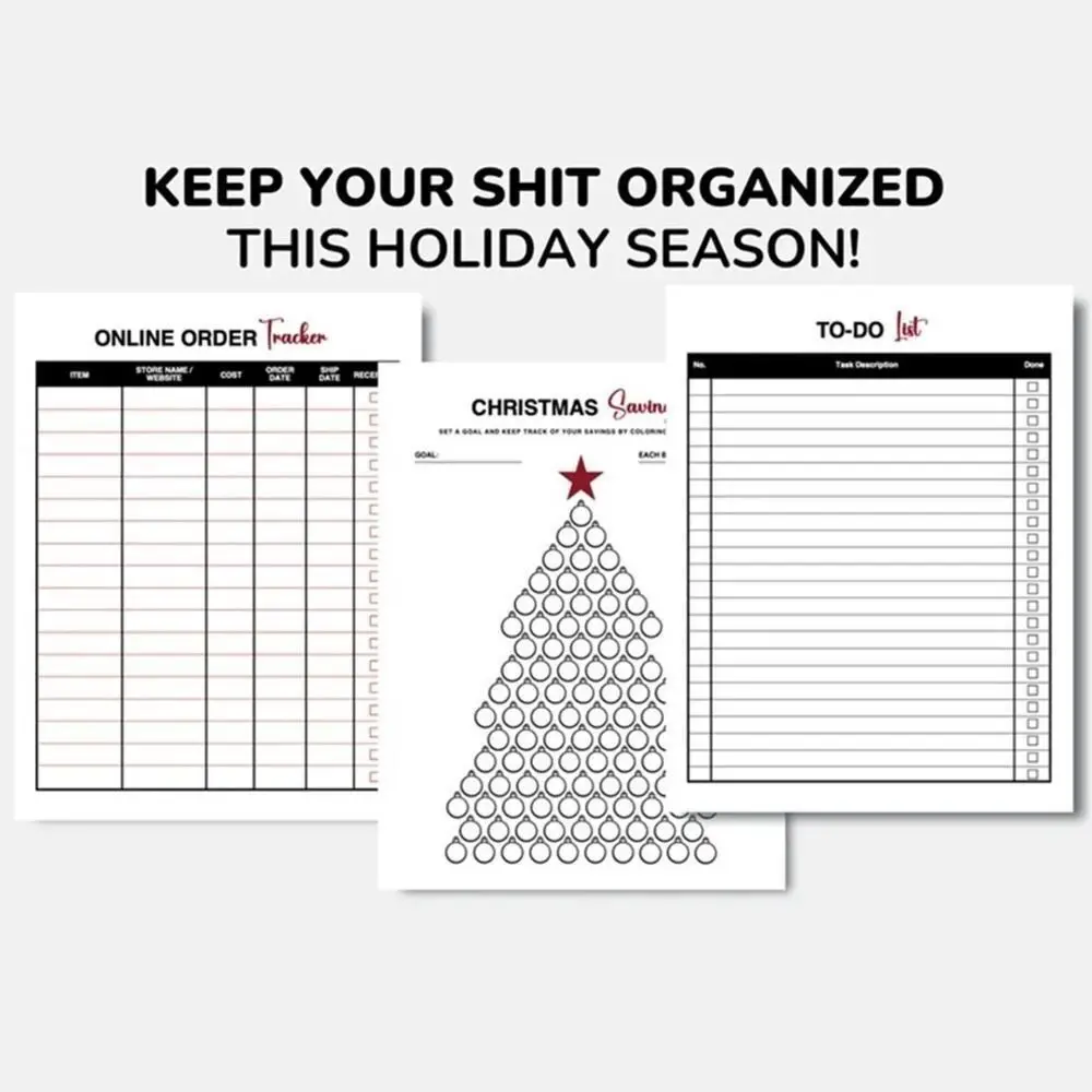 New Paper Christmas To Do List Red Gift Xmas Planner Habit Tracker To Do List Christmas