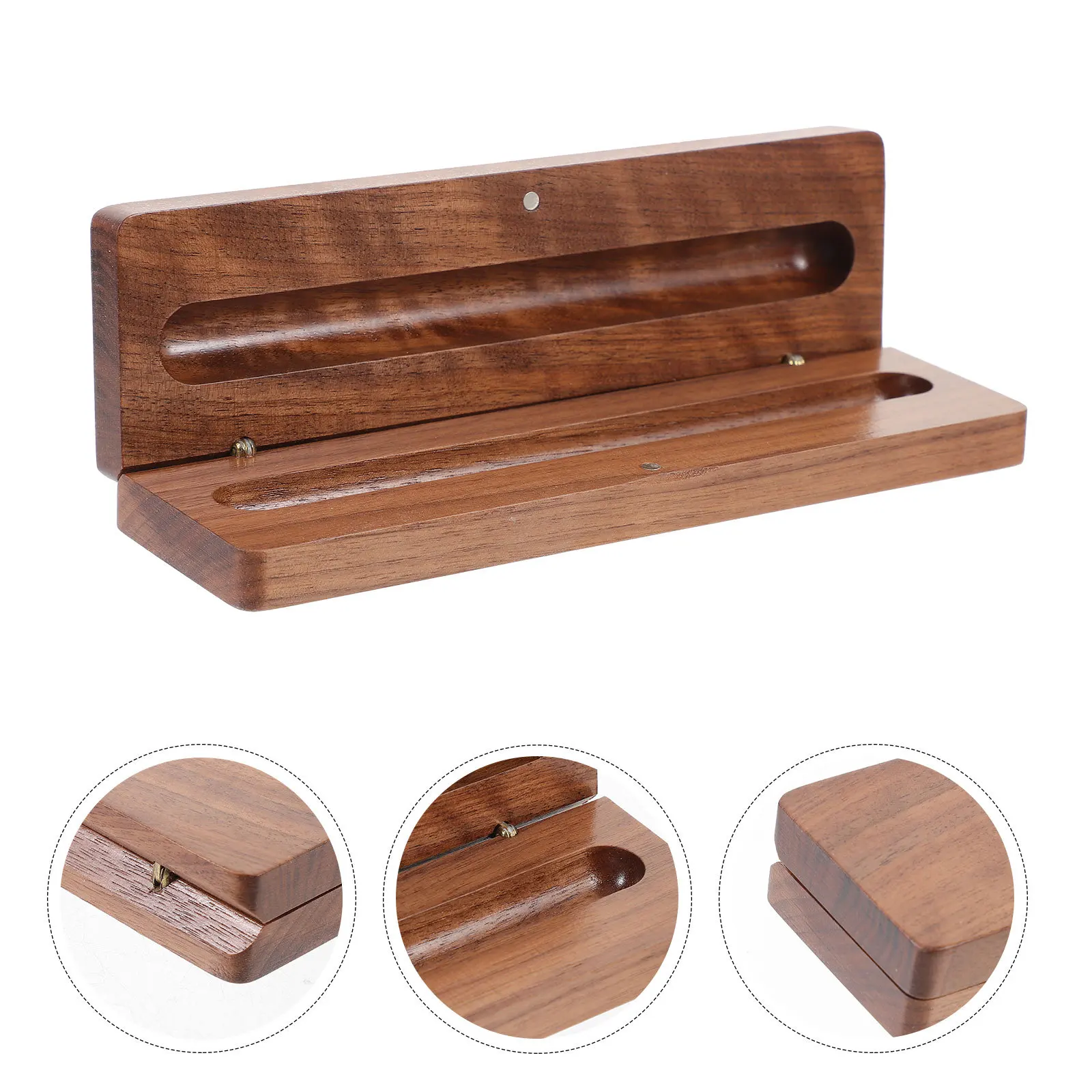 

Single Pen Display Case Wooden Pen Box Practical Portable Organizer for Gift Packaging Home Office School Gift Holding Drawer