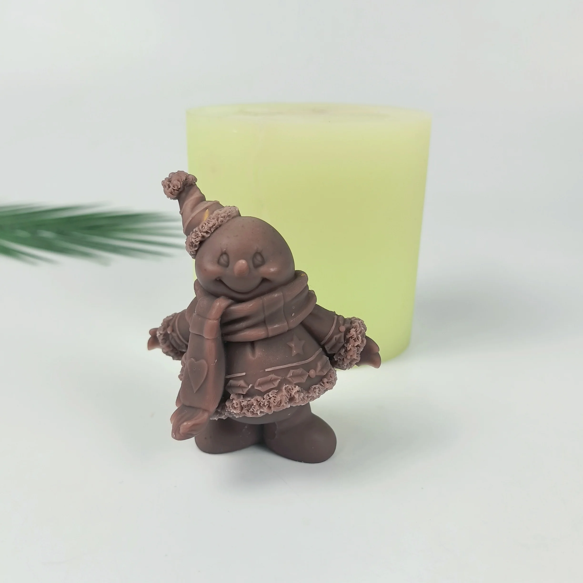 

Christmas Mold Cute Chubby Snowman Hat Scarf Soap Molds Silicone 3D Wedding Birthday Clay Resin Mould