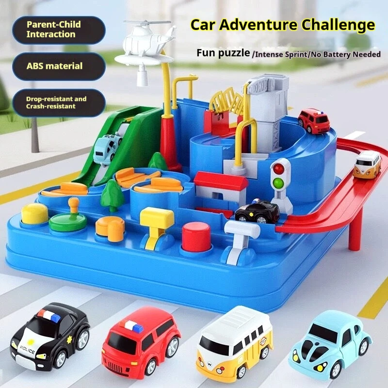 Multi scene car adventure small train track parking lot inertia sliding 3-6 boys and girls puzzle toys birthday gifts