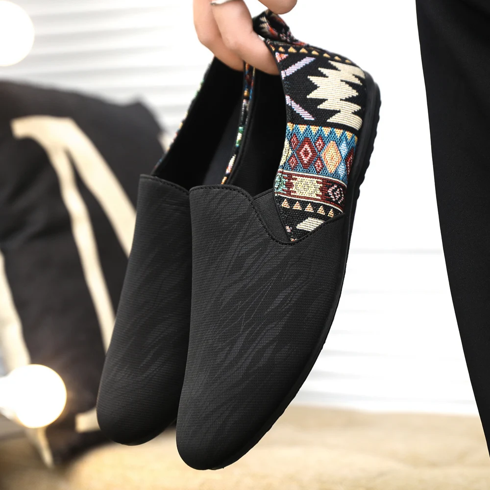 مجموعة خريف 2025 أحذية بدون كعب مستوحاة من الصين باللون الأسود أحذية رجالية عصرية على الطراز العتيق أحذية عمل رجالية متعددة الاستخدامات #6