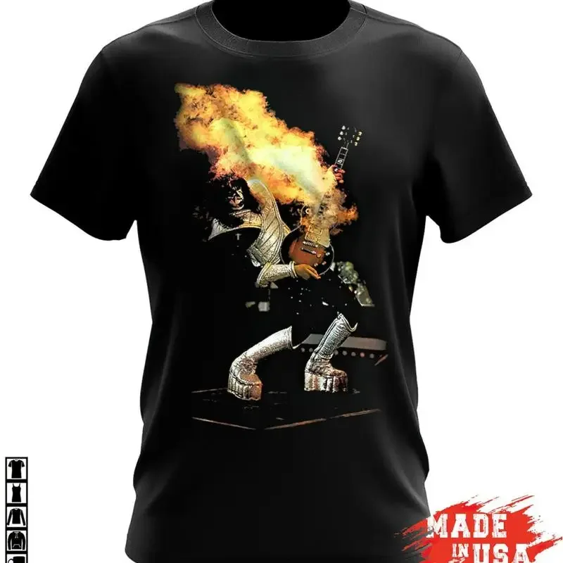 Vintage Ace Frehley Guitar Cotton Black S 234XL T-Shirt PP049