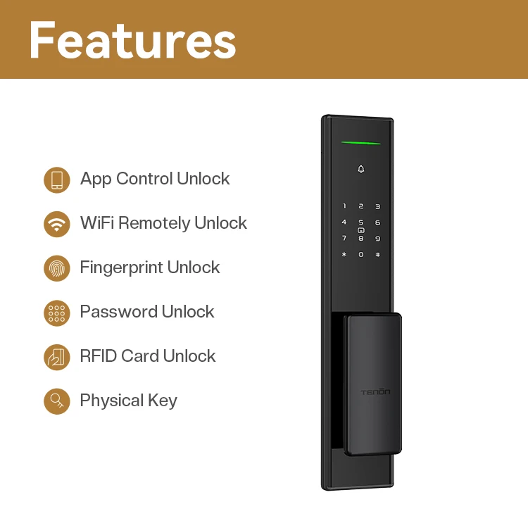 Tuya インテリジェント Bluetooth スマートドアロック家電自動キーレス指紋認識アプリ防水カード