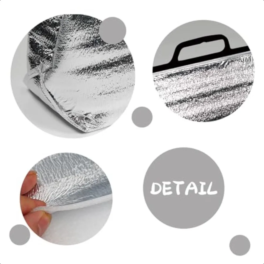 5 قطعة حقيبة احباط معزولة مع مقابض 13.4x9.4x13 بوصة قابلة لإعادة الاستخدام المحمولة أكياس الشحن الحرارية مقاوم للماء للقهوة TakeAw