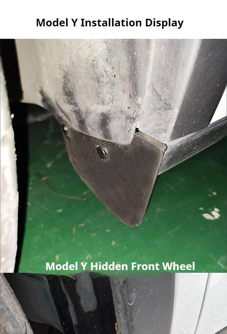 Für Tesla Model 3 Model Y Model YL Hochwertige Versteckte Kotflügelverbreiterungen Ohne Bohren TPE Schmutzfänger Vorder- und Hinterräder – Detail 9