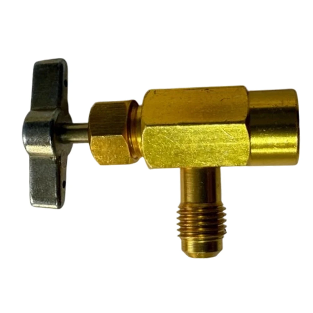 For R1234yf Cylinder Opener with High-Hardness Brass Construction 1/2 ACME-LH Left-Handed Thread and Leak-Free Seal