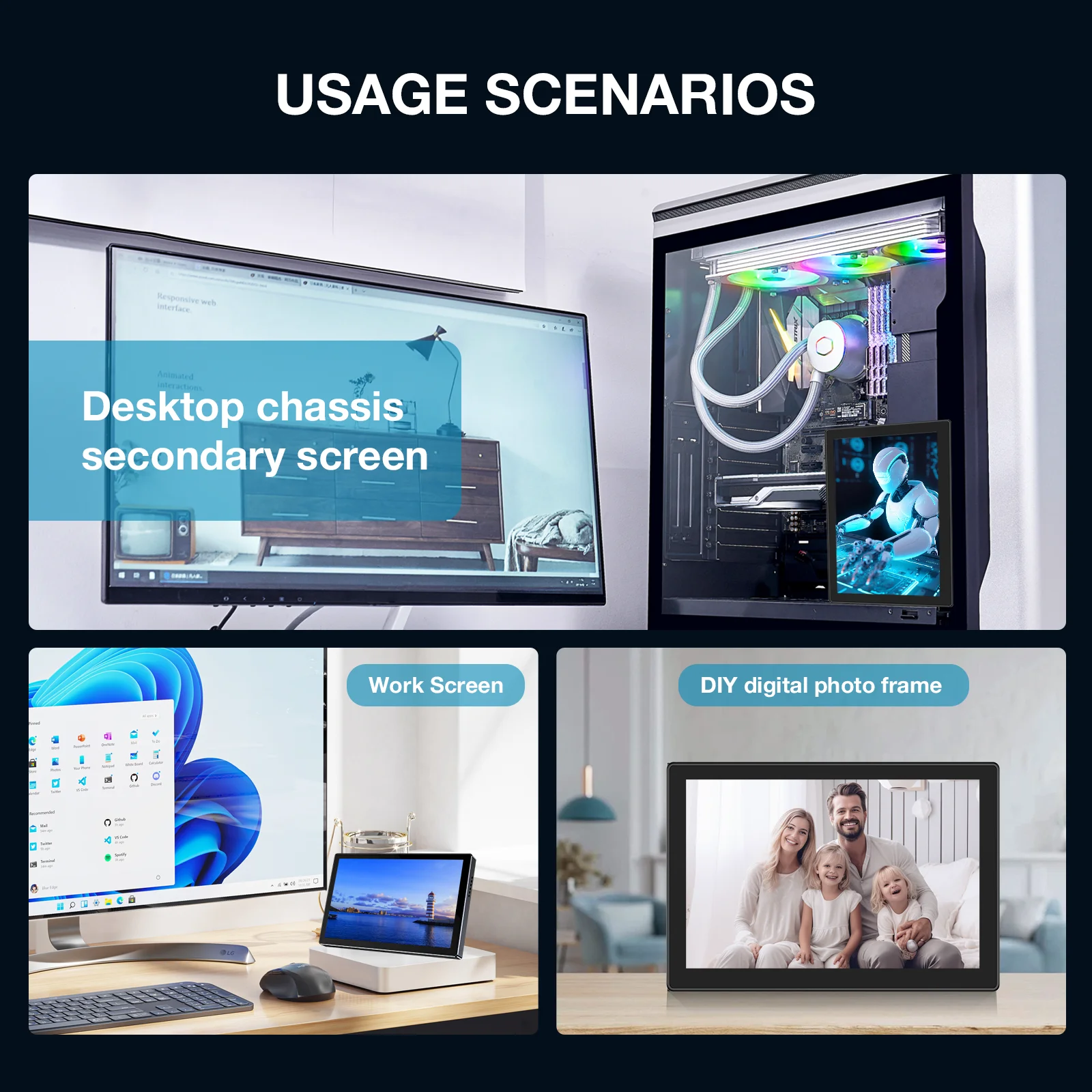 Howens 5,7 Zoll 1920 x 1080 Touchscreen-Monitor Typ C USB HDMI-Konnektivität für Mini-Display-Computer
