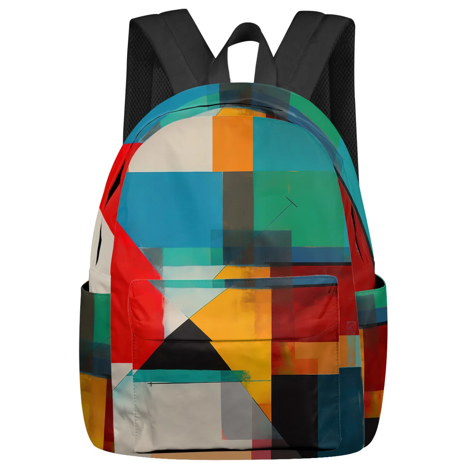 Geometric Color Blocks Line Feminina Backpacks Teenagers Student School Bags Laptop Backpack Men Women Female Travel Mochila