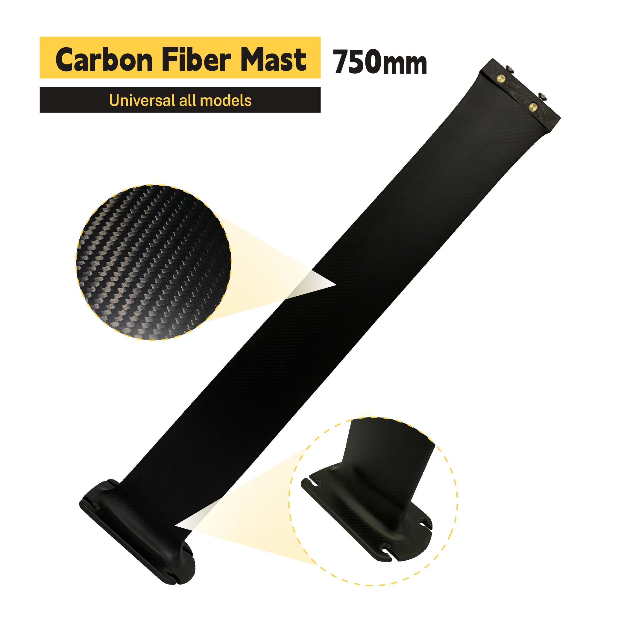 High Quality 75cm Carbon Fiber Mast Unisex-Friendly Hydrofoil Accessory For Kite Surfing & Foil Board Direct From Factory