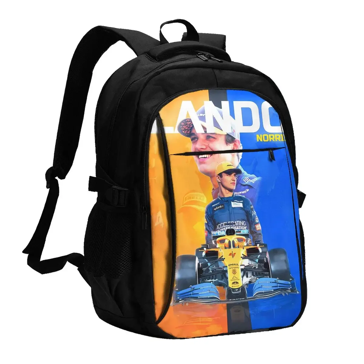 

Дорожный рюкзак для ноутбука Lando Norris 4, деловой водонепроницаемый рюкзак с USB-портом для зарядки, студенческая сумка для мужчин и женщин