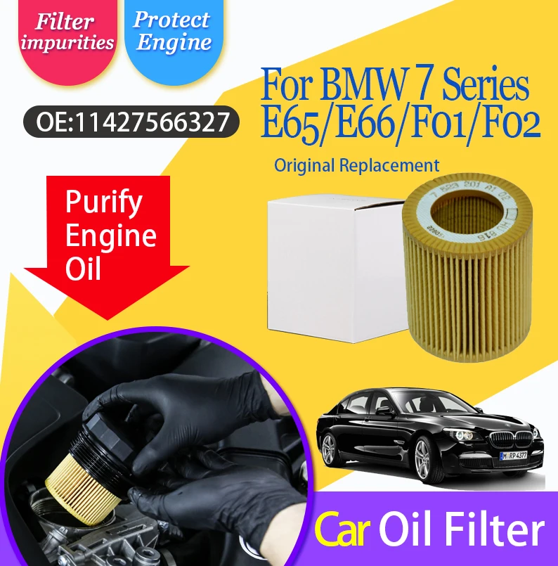 

AT Car Fuel Filters Fit For BMW 7 Series E65 E66 F01 F02 11427566327 Sedan Solvent Trap Combustible Olio Filter Auto Accessories