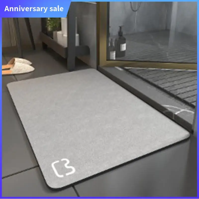 

1 Piece Simple-Thin Diatomaceous Bath Mat Bathtub Mat Fast Drying Bath Mat Non-Slip Shower Mat
