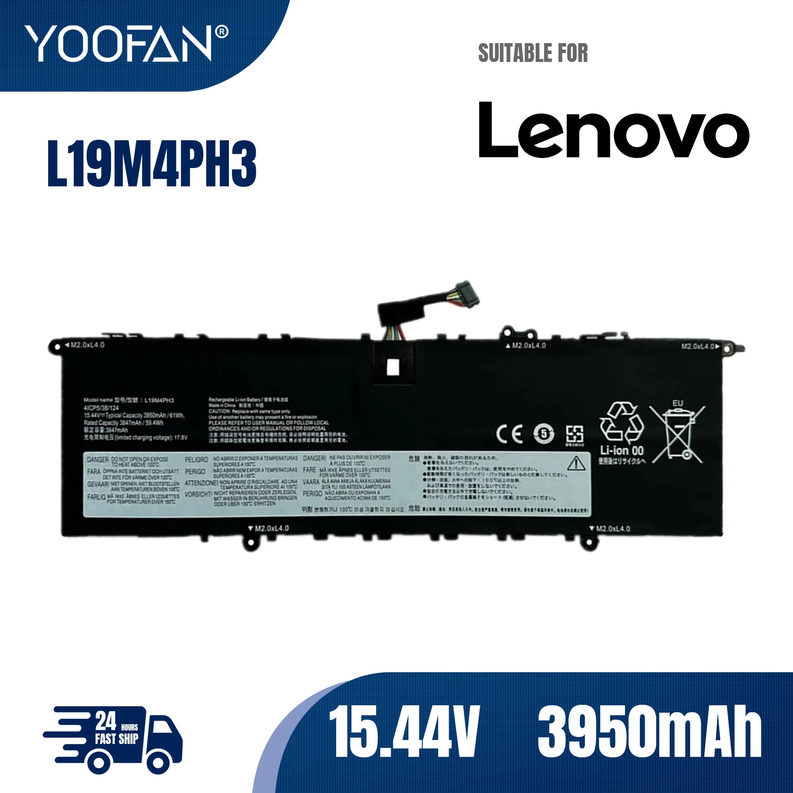 

YOOFAN батарея модель L19M4PH3 для портативного компьютера для Lenovo Ideapad Yoga Slim 7 Pro-14ARH5 Series L19D4PH3