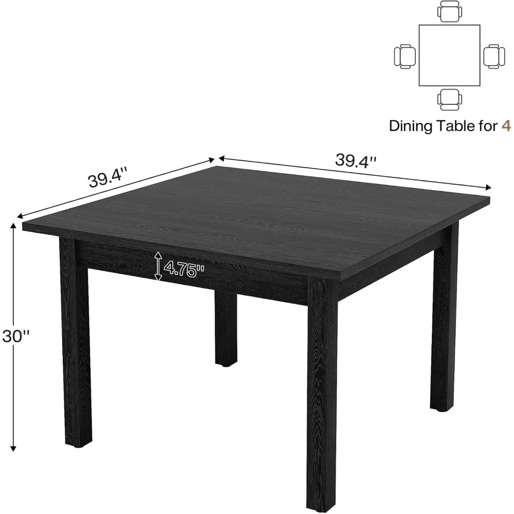 Wood Dining Table Modern Kitchen Table for Dining Room Living Room, 2-4 People Dining Room Table Square Dinner Tables