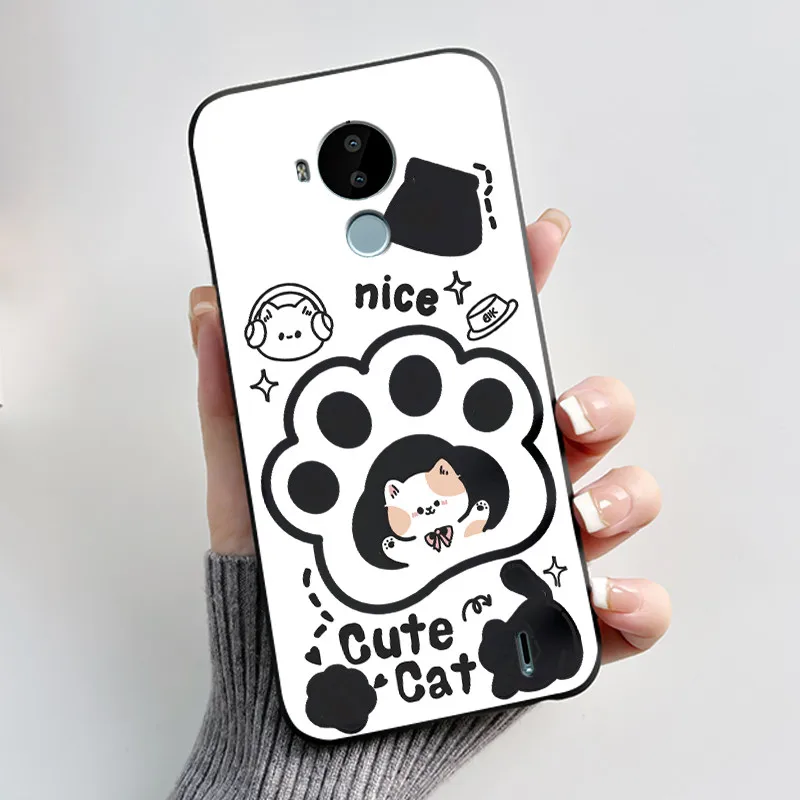 Casing For Nokia C30 Case Cute Cat Cartoon Animals Black Silicone Back Cover For Nokia C30 C 30 NokiaC30 Shockproof Phone Case - view 3