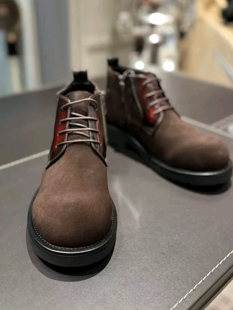 

Мужские повседневные туфли из натуральной кожи с флисовой подкладкой, стильные, удобные, с круглым носком, износостойкой резиновой подошвой и эффектом высокого комфорта