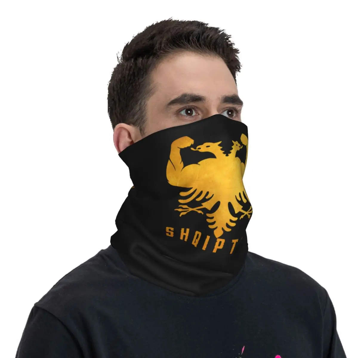 Shqiptar-Gaiter bandana unissexo para adulto, cachecol multiusos, moto clube, envoltório de águia étnica, ciclismo, equitação, inverno