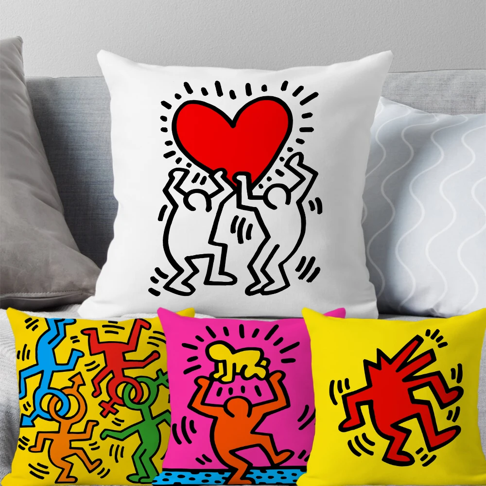 

Popular Graffiti Art Decorative Cushion Cover Soft Short Plush Velvet Pillow Case 45x45CM Polyester Pillow Cover