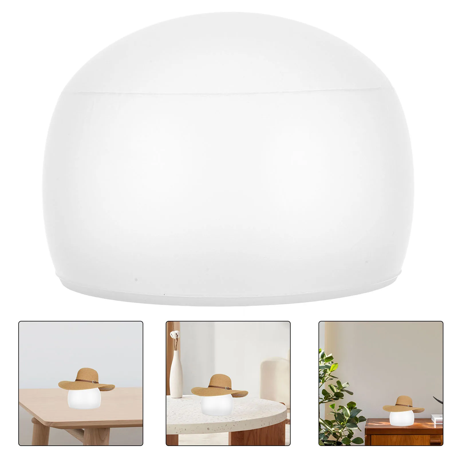 

Matte White Inflatable Hat Display Stand Cap Rack Hat Holder Baseball Cap Organizer Retail Display Pool Lights Solar Powered