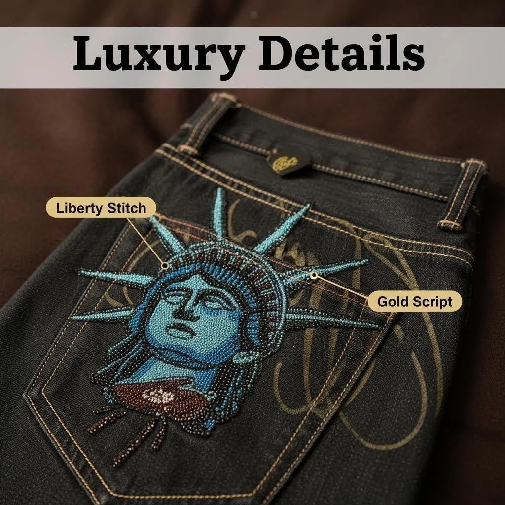 

Harajuku Y2k Statue of Liberty Retro Pop Diamonds Jeans Casual Denim Pants High Waist Straight Wide Leg Jeans Women Clothing