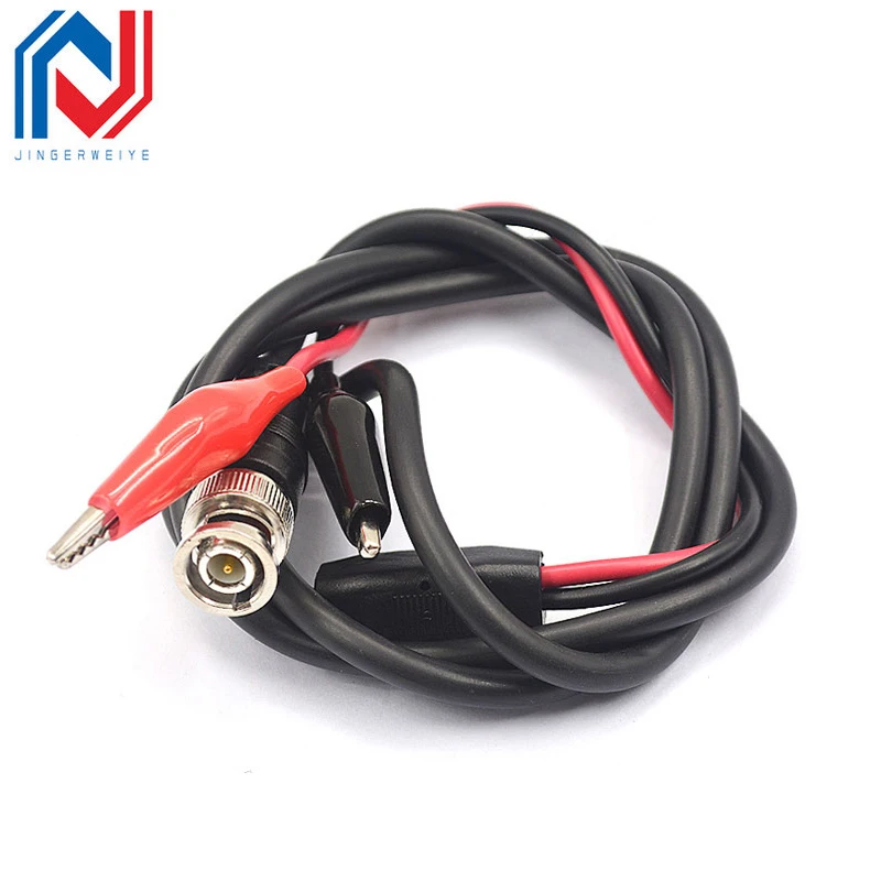 1pcs 100CM BNC Q9 to Dual Alligator Clip Oscilloscope Test Probe Leads Cables Connector Dual Tester Tools for Electrical Working