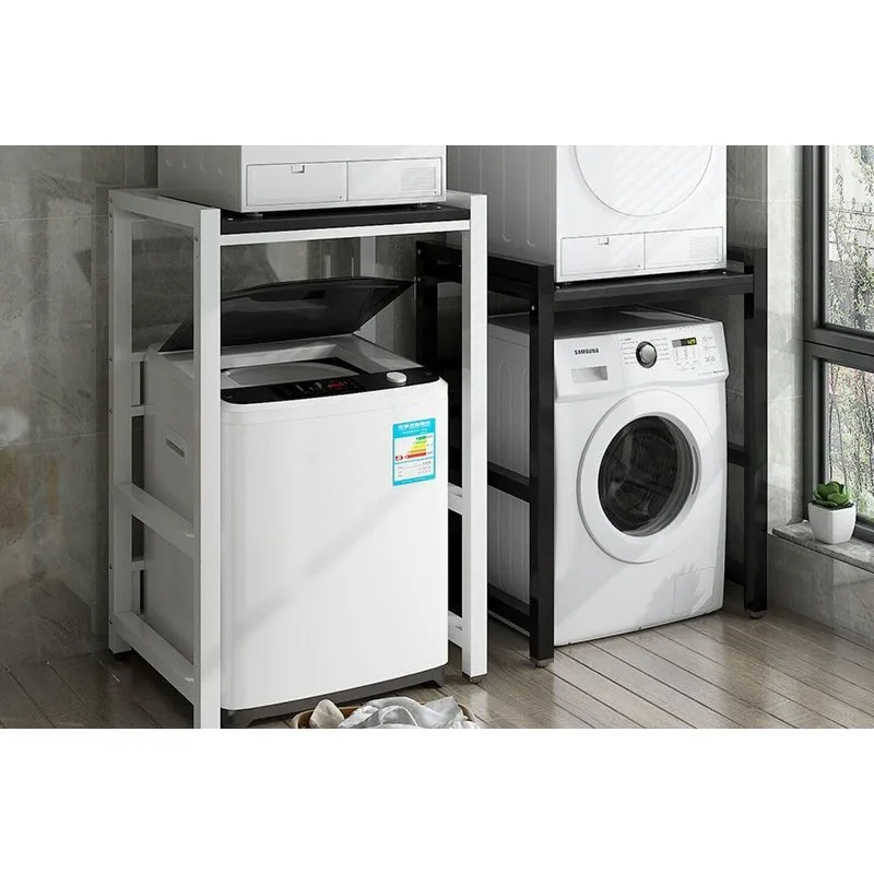Balcony Laundry Detergent Rack Dryer Dishwasher Stacked Shelves Above