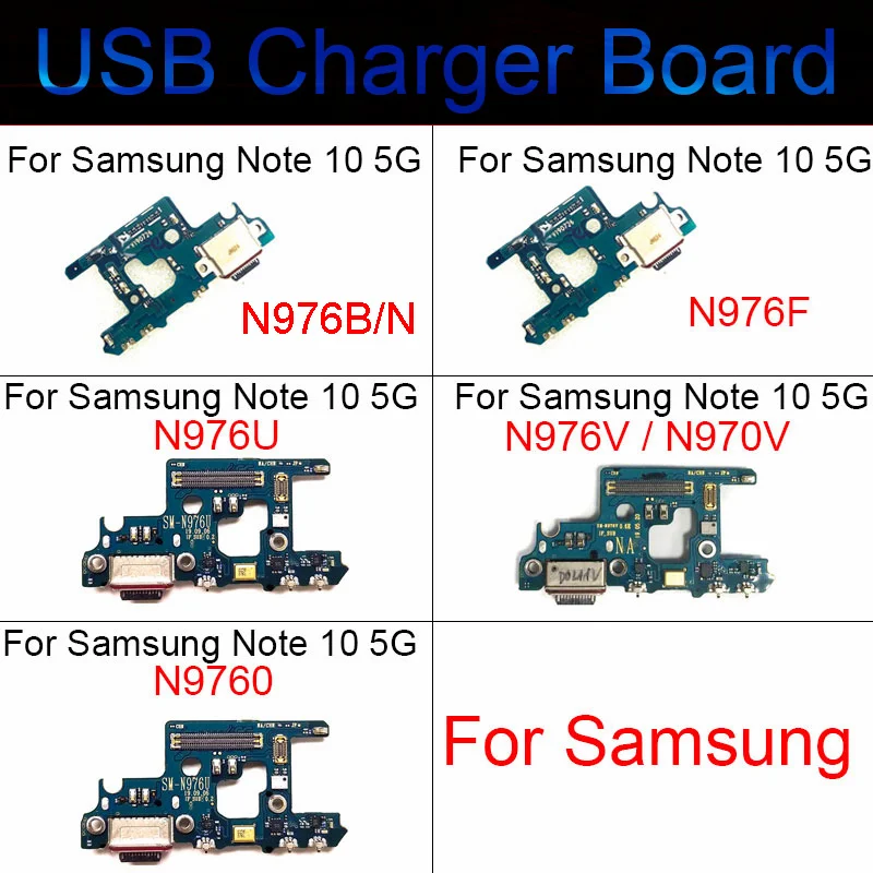 USB Charge Board Port Parts For Samsung Galaxy Note 10 Plus Lite N970F N970U N976V N970V N976B/N N976F N976U N9750 N975U N770F