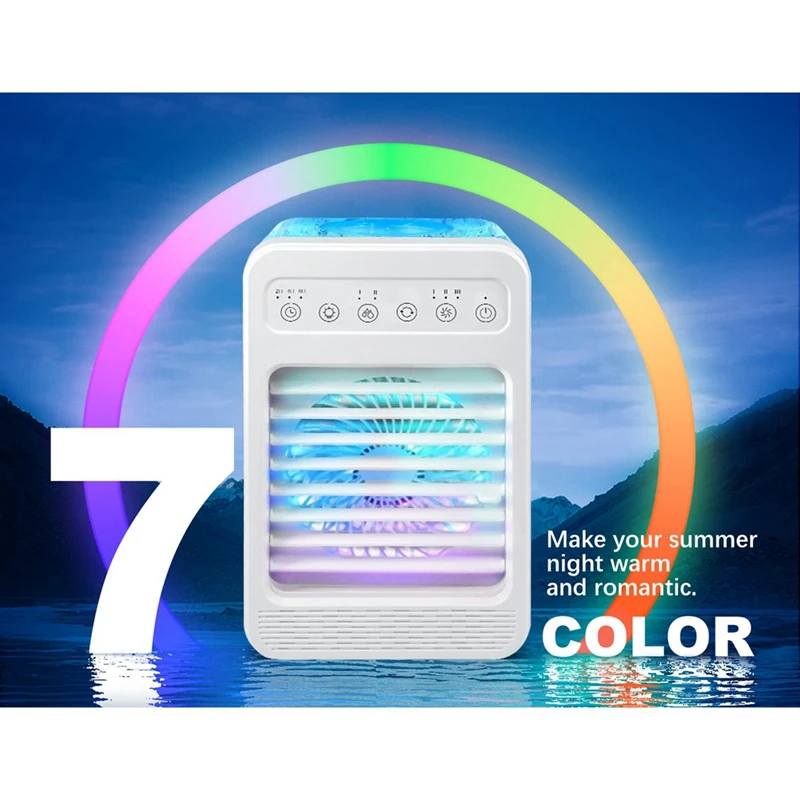 Portable Air Conditioners Evaporative Air Cooler Humidifier 7 Colors Light Personal Air Conditioner Fan For Room Office Durable