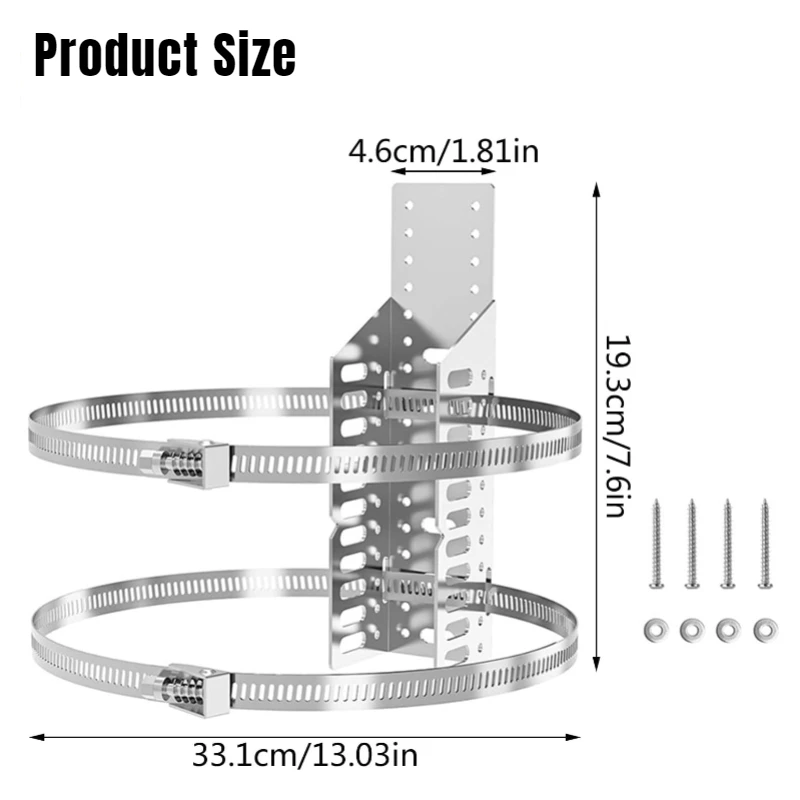 1/2/3/4Set Universal Expansion Tank Wall Mounting Bracket with 2 Earthquake Straps for Hot Water Heater Thermal Expansion Tank