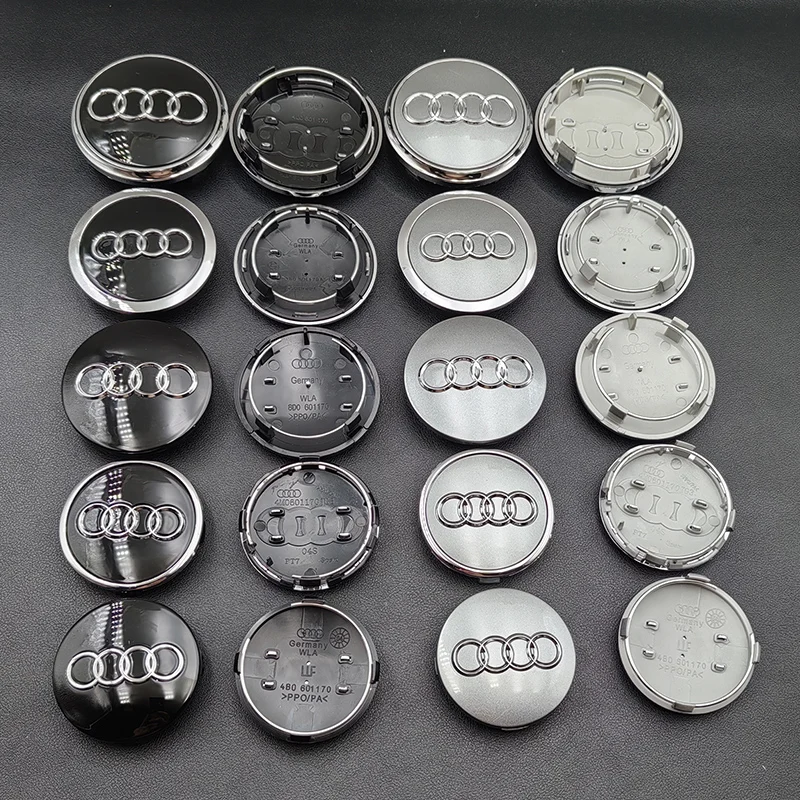 20Pcs 60mm 61mm 68mm 69mm 77mm Audi Hub Caps Car Wheel Center Caps  For Audi A1 A2 A3 A4 A5 A6 A7 A8 Q2 Q3 Q5 Q7 Accessories