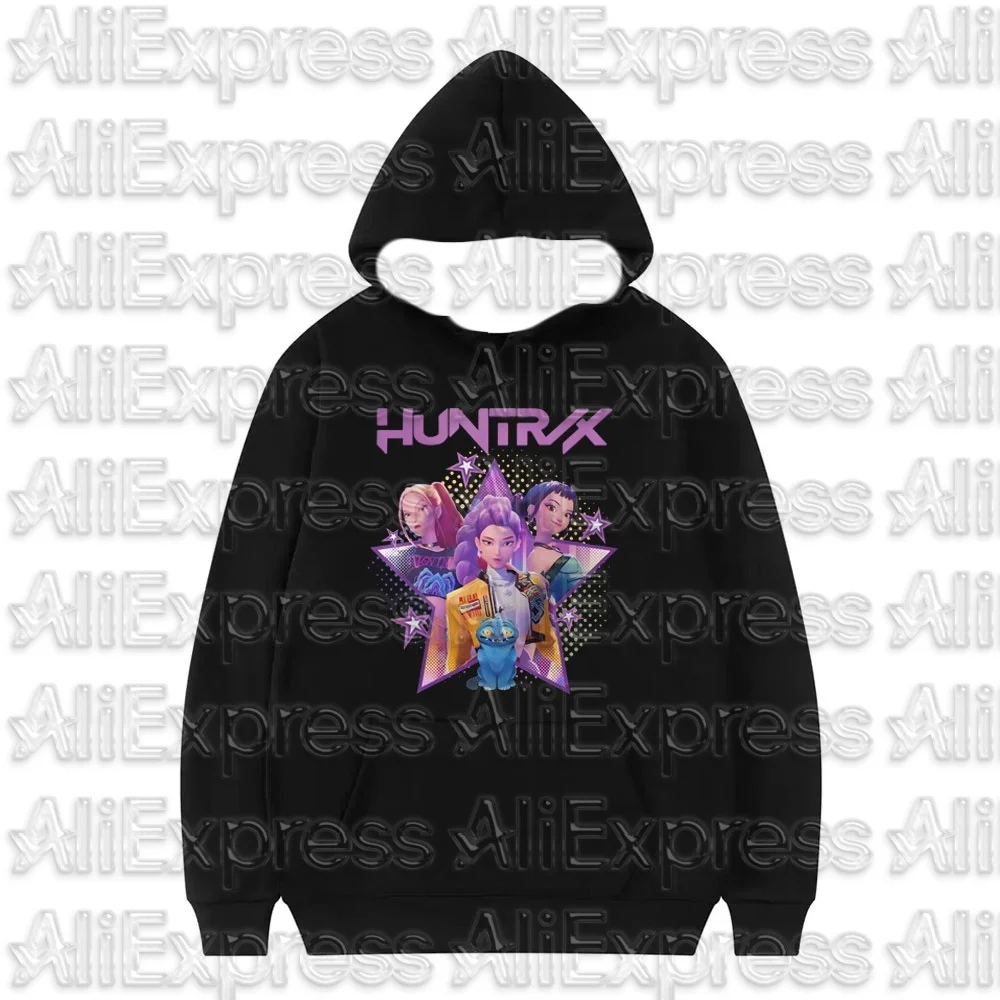 

KPop Demon Hunters Huntrix Logo Hoodie Men's Loose Movie Print Hoodie Hot Selling Pattern Autumn/Winter Hoodie Men's Top