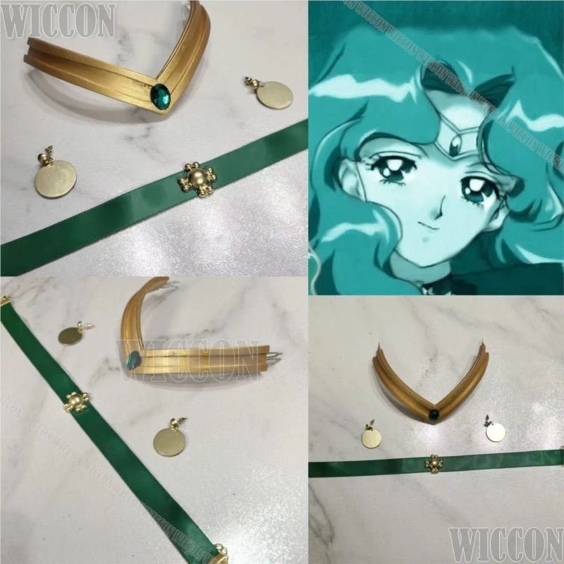 

Michelle Kaioh Anime Kaiou Michiru Cosplay Sailor Girl Headwear Ears Choker Cute Kawaii Gift Woman Halloween Event Fancy Clothes
