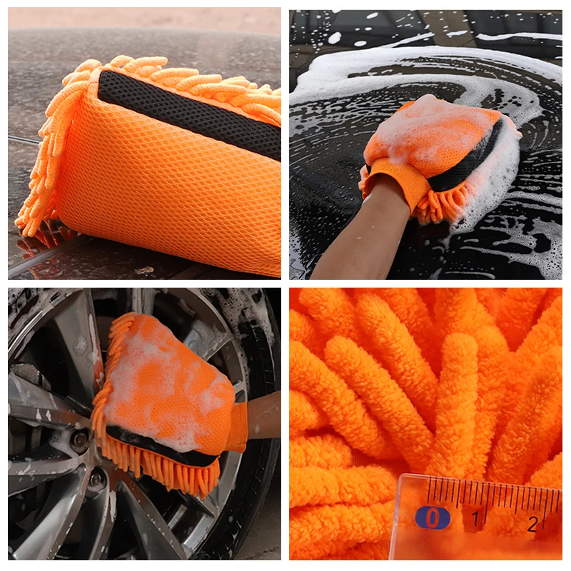 Double-faced Car Wash Microfiber Chenille Gloves Thick Car Cleaning Mitt Wax Detailing Brush Glove for Car Care Accessories image 5