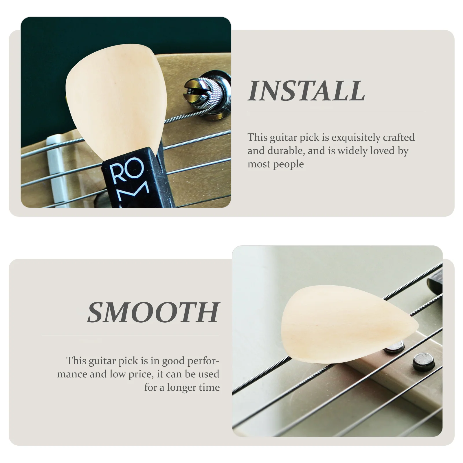 3 Pcs Beef Bone Pick Guitar Natural Practical Plectrum Small Plectrums Portable for Ox Supplies Picks Bass