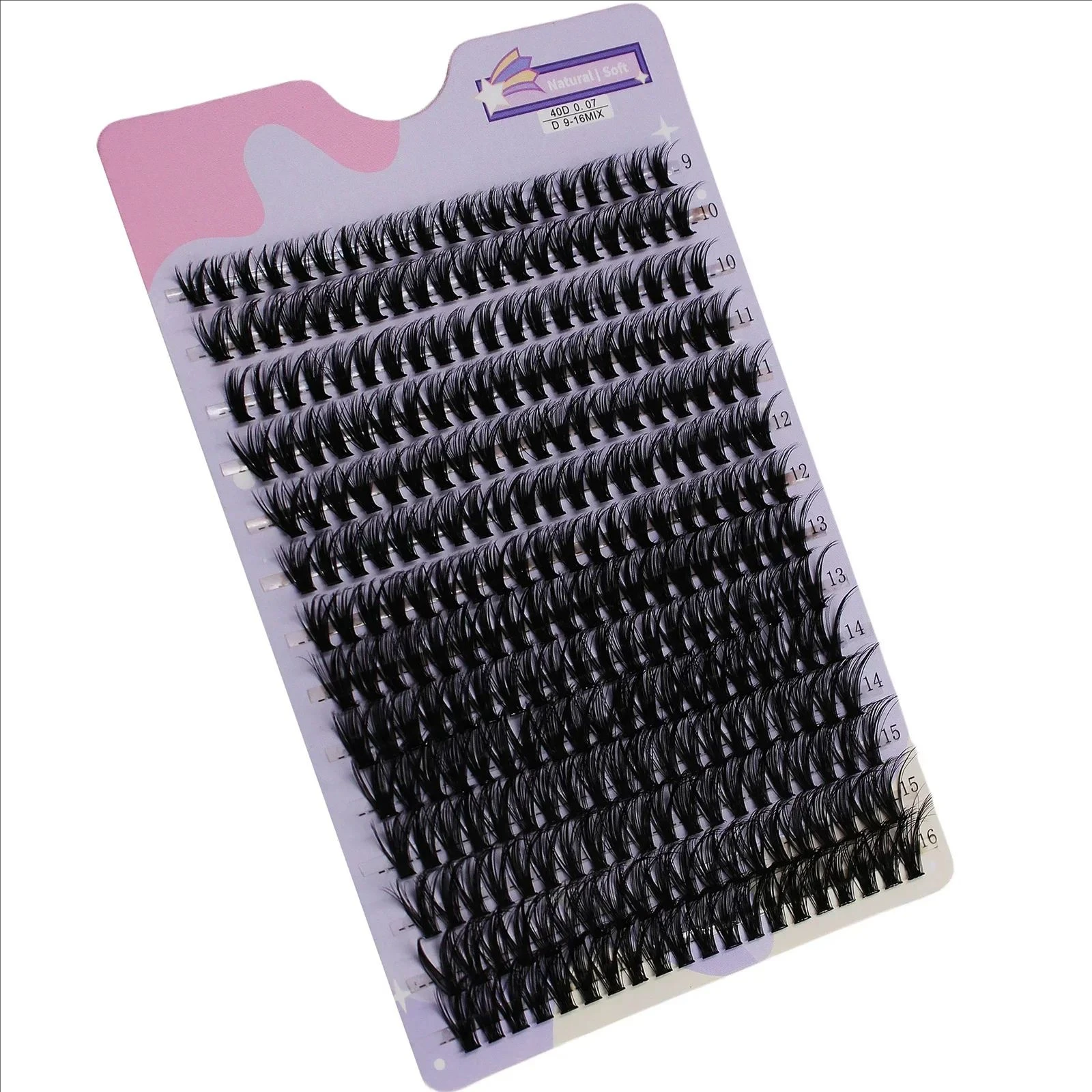 MIAOJIE 14 Rows 280 Clusters 40D Mix 9-16mm Cluster Lashes Extension Natural Thick Fake Eyelash 3D Strip Individual Lashes