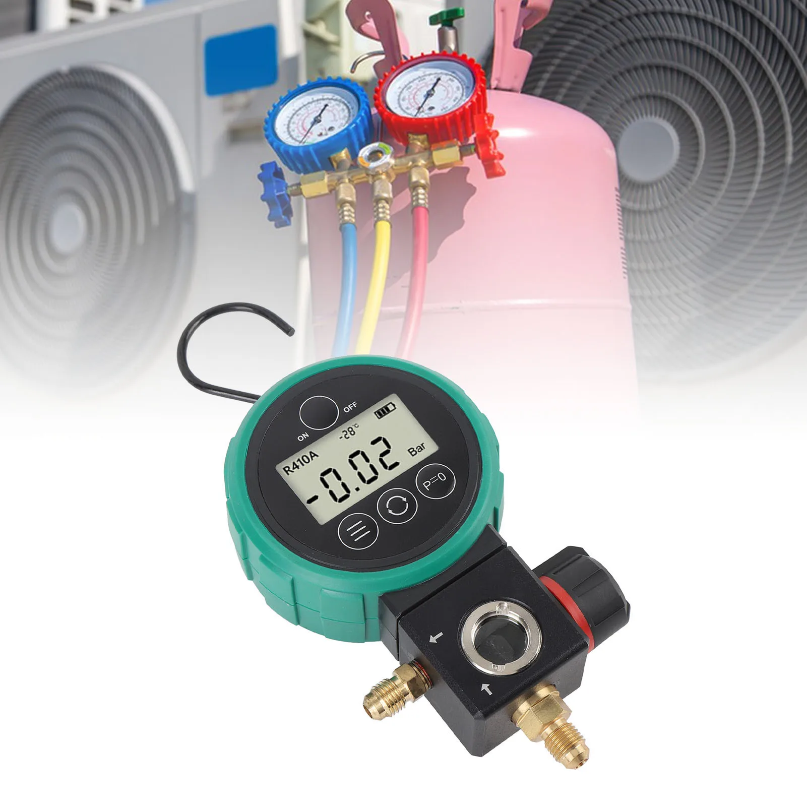 

HVAC Vacuum Gauge Tester Overpressure Alarm Multifunctional Ball Valve Digital HVAC Gauge For Air Conditioning Fluoridation